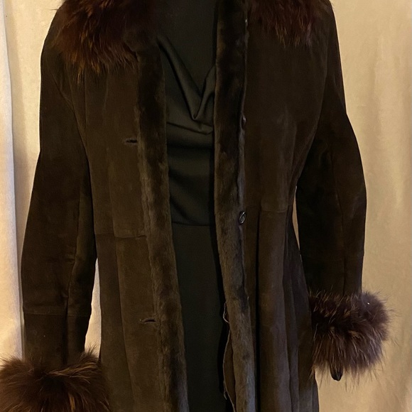 Marvin Richards Dark brown long coat Sz M - Picture 10 of 16